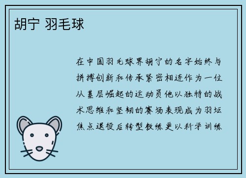 胡宁 羽毛球